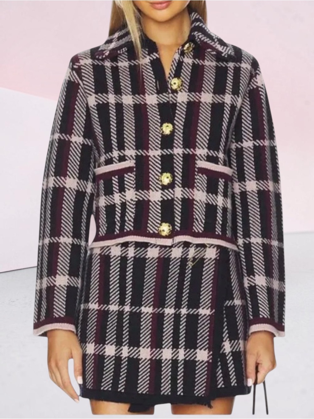 New! CARA CARA Delilah Wool Plaid Jacket Size Medium